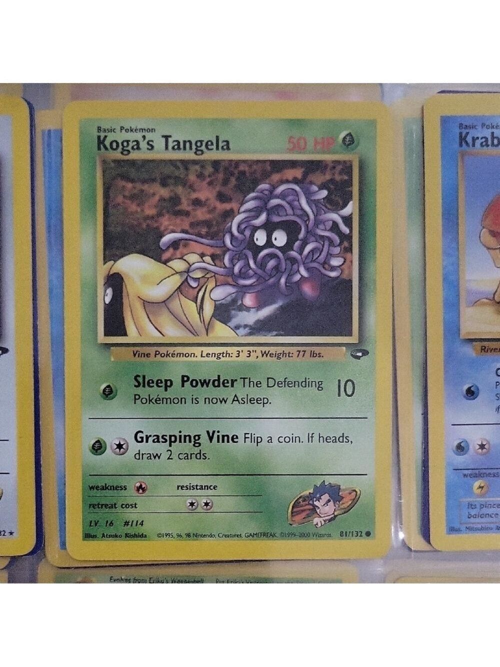 Pokemon Koga's Tangela Card